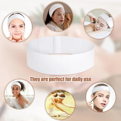 100/50/10pcs Disposable Facial Headbands Spa Stretch Non Woven Facial Hair Band Skin Care for Women Makeup Esthetician Supplies