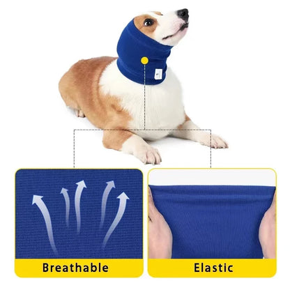 Dog Grooming Earmuff Warm Headband Ear Cover Neck Hat Noise Cancel Scarf Collar Soundproof Anxiety Pet Bath Quiet Dry HeadSleeve