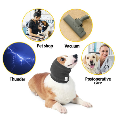 Dog Grooming Earmuff Warm Headband Ear Cover Neck Hat Noise Cancel Scarf Collar Soundproof Anxiety Pet Bath Quiet Dry HeadSleeve